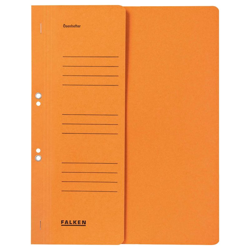 FALKEN Ösenhefter Karton orange DIN A4, halber Deckel, 50 St.