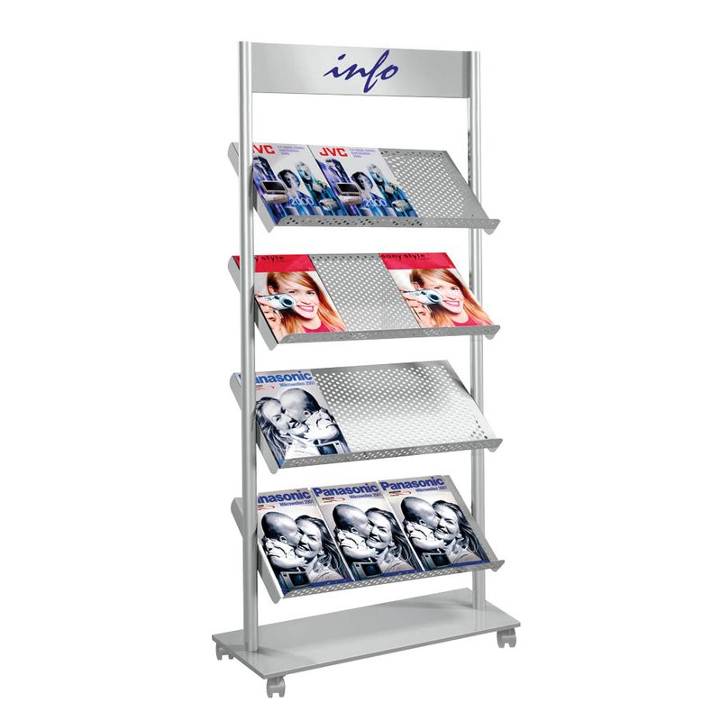 Kerkmann Prospektregal Rico silber DIN A4