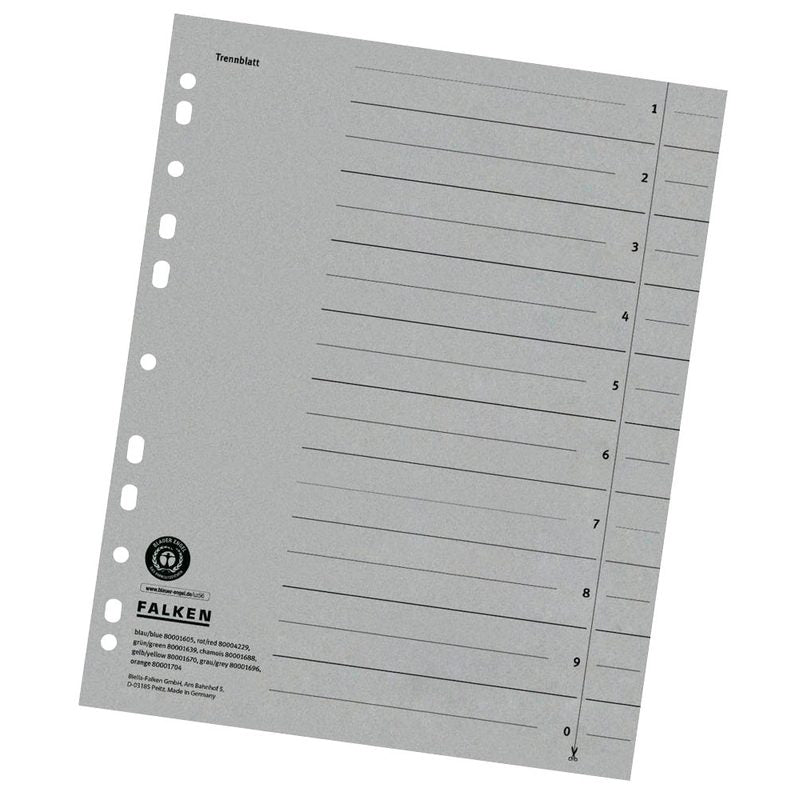 FALKEN Trennblätter 1-0 grau, 100 St.