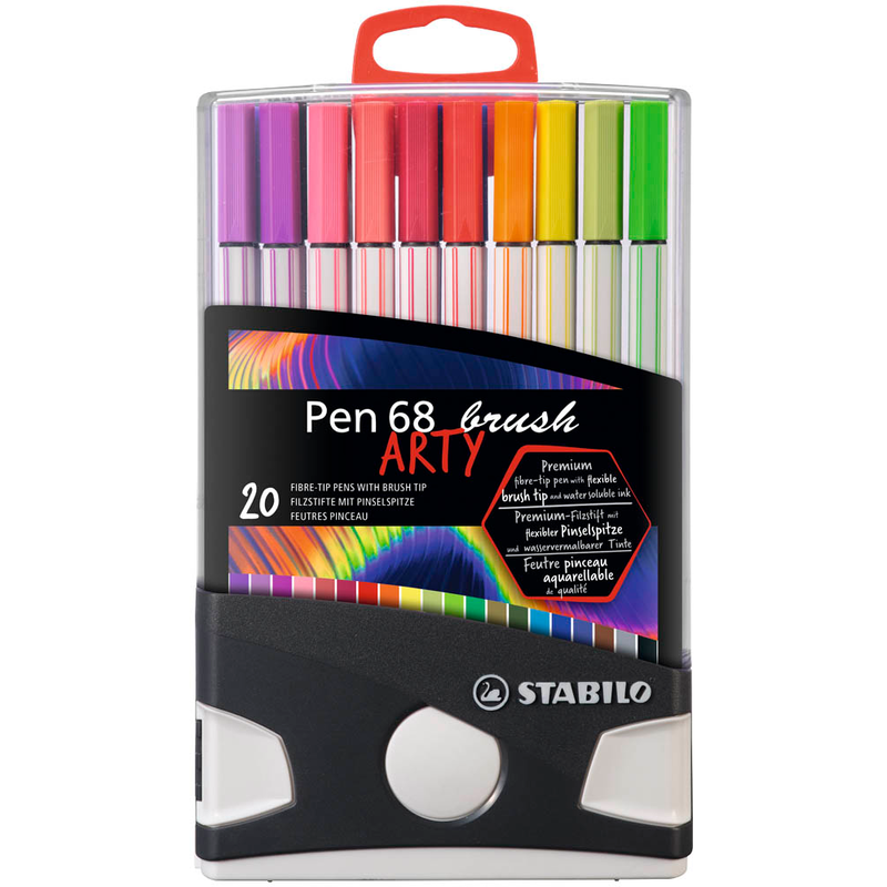 STABILO Pen 68 brush ARTY Filzstifte farbsortiert, 20 St.