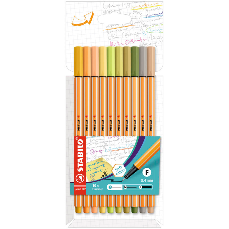 STABILO point 88 Soft colors Fineliner farbsortiert 0,4 mm, 10 St.