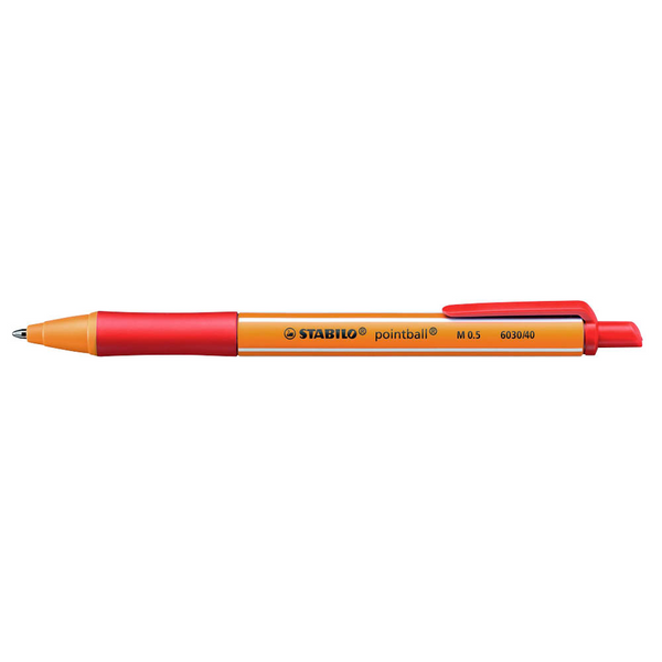 STABILO Kugelschreiber pointball orange, Schreibfarbe: rot, 1 St.
