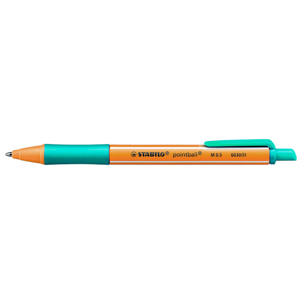 STABILO Kugelschreiber pointball orange, Schreibfarbe: türkis, 1 St.