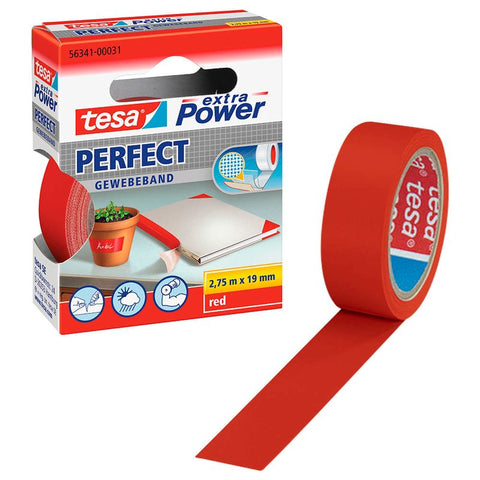 tesa extra Power® Perfect Gewebeband rot 19,0 mm x 2,75 m 1 Rolle