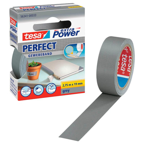 tesa extra Power® Perfect Gewebeband grau 19,0 mm x 2,75 m 1 Rolle