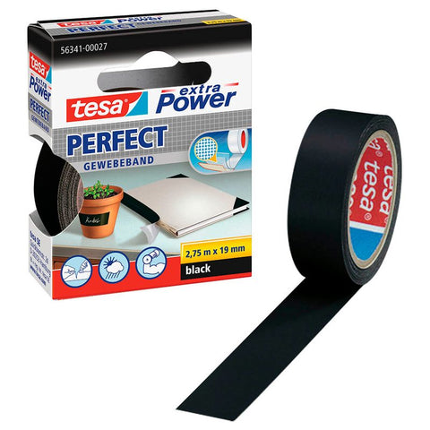 tesa extra Power® Perfect Gewebeband schwarz 19,0 mm x 2,75 m 1 Rolle