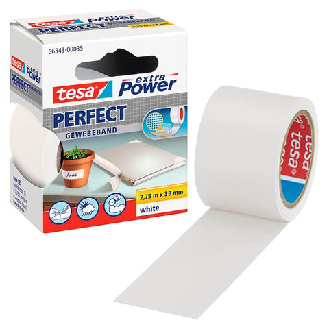 tesa extra Power® Perfect Gewebeband weiß 38,0 mm x 2,75 m 1 Rolle