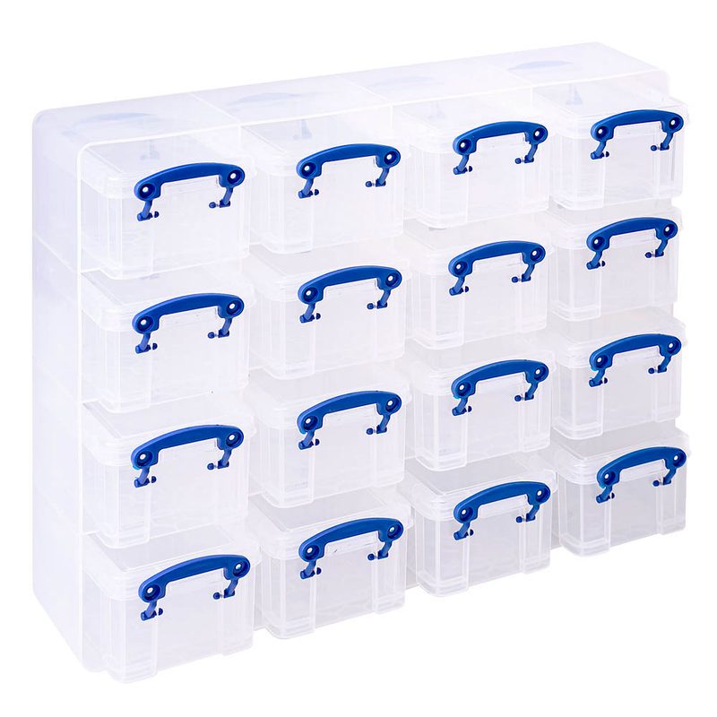 Really Useful Box Kleinteilemagazin 16x 0,3 l transparent 37,5 x 12,5 x 31,0 cm