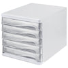thumb-helit Schubladenbox  transparent H6129902, DIN A4 mit 5 Schubladen