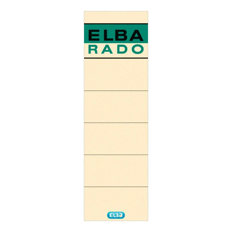 10 ELBA Ordneretiketten beige für 8,0 cm Rückenbreite
