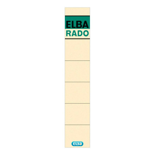 10 ELBA Ordneretiketten beige für 5,0 cm Rückenbreite