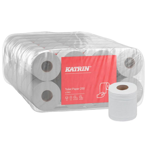 KATRIN Toilettenpapier 250 LONG 3-lagig Recyclingpapier, 48 Rollen