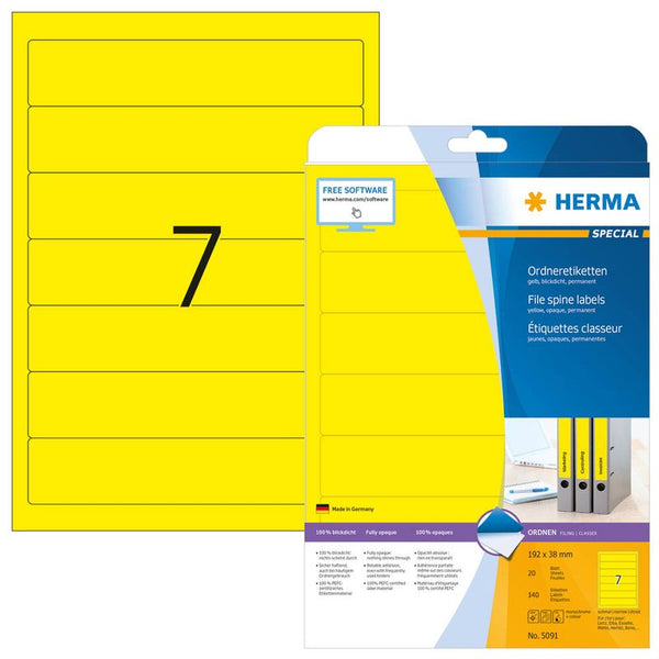 140 HERMA Ordneretiketten 5091 gelb