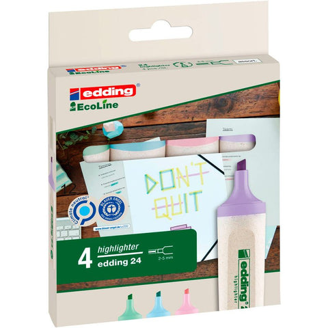 edding Highlighter 24 EcoLine pastell Textmarker farbsortiert, 4 St.