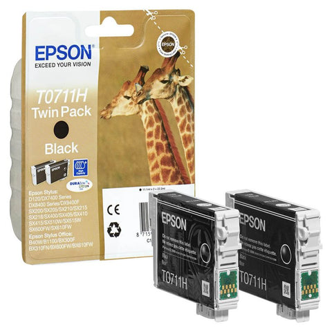 EPSON T0711H  schwarz Druckerpatronen, 2er-Set