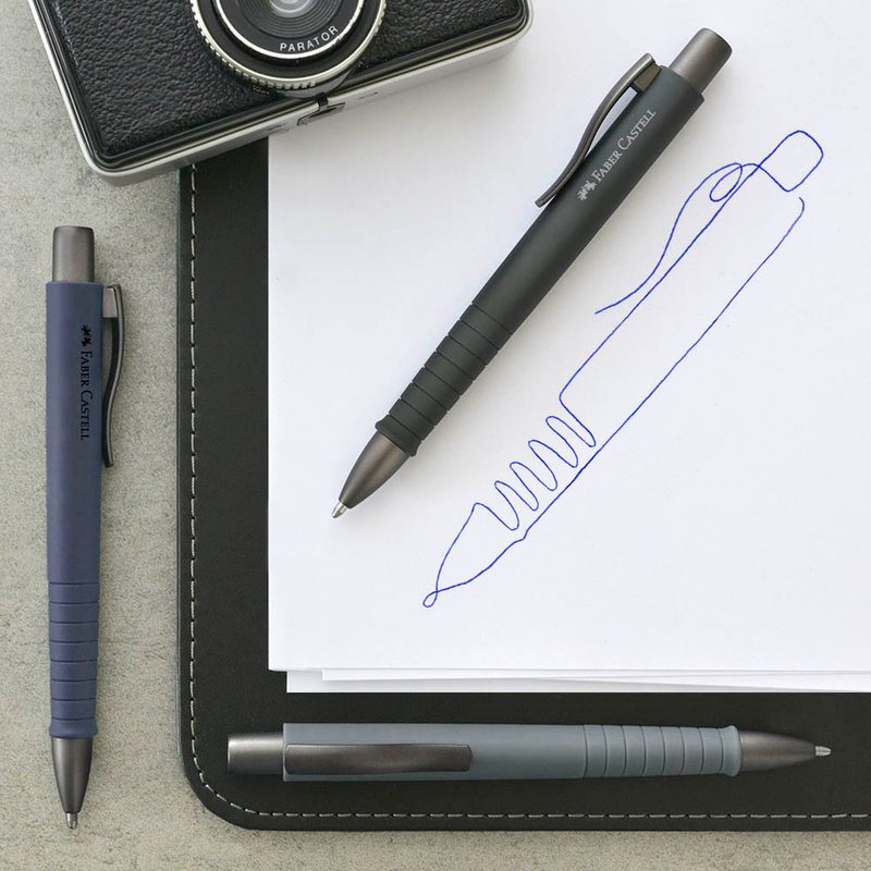 FABER-CASTELL Kugelschreiber POLY BALL Urban grau, Schreibfarbe: blau, 1 St.