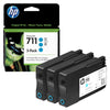 thumb-HP 711 (CZ134A) cyan Druckerpatronen, 3er-Set