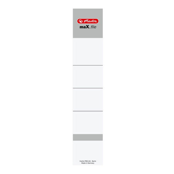 10 herlitz Ordneretiketten maX.file weiß für 5,0 cm Rückenbreite