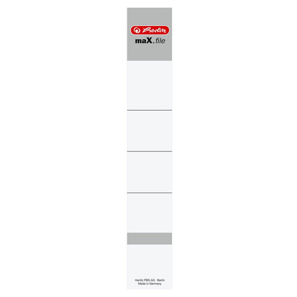 10 herlitz Einsteck-Rückenschilder maX.file w für 5,0 cm Rückenbreiteeiß