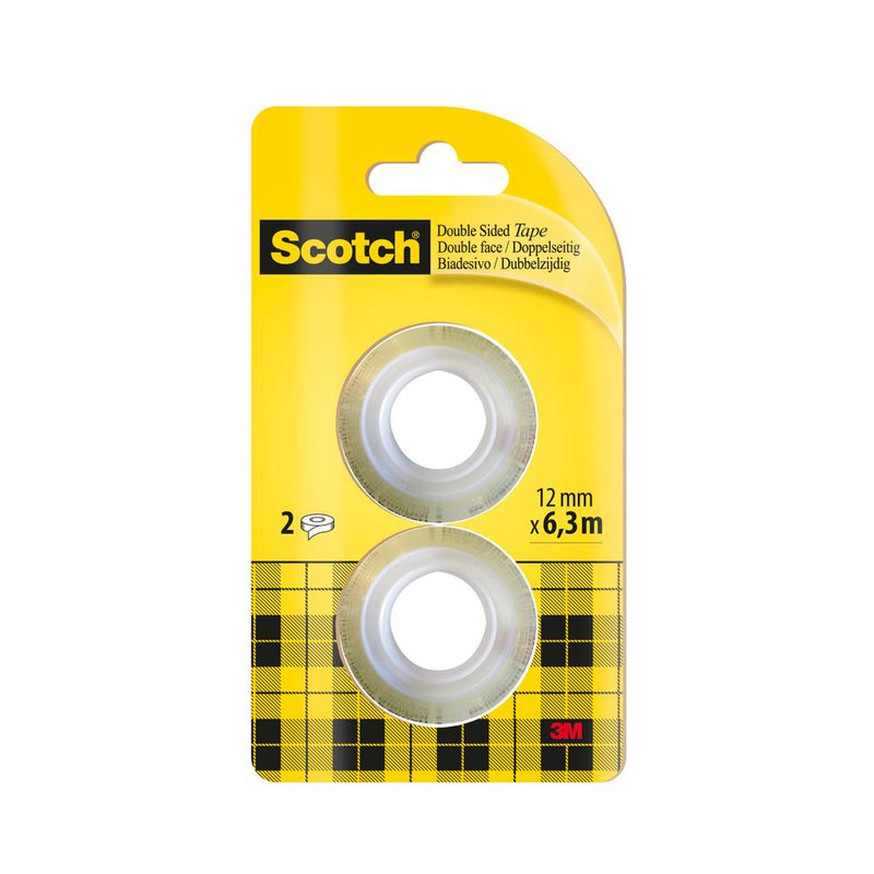 Scotch doppelseitiges Klebeband 12,0 mm x 6,3 m, 2 Rollen