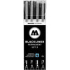 thumb-MOLOTOW BLACKLINER SET 3 Fineliner-Set schwarz, 4 St.