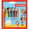 thumb-STABILO woody 3 in 1 Malset farbsortiert, 6 St.