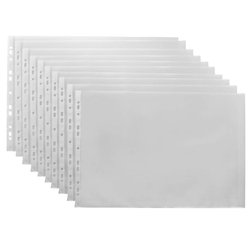10 Lands Prospekthüllen DIN A3 quer transparent genarbt 0,08 mm