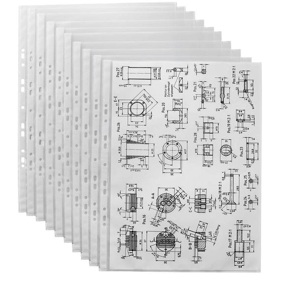 10 Lands Prospekthüllen DIN A3 transparent genarbt 0,08 mm