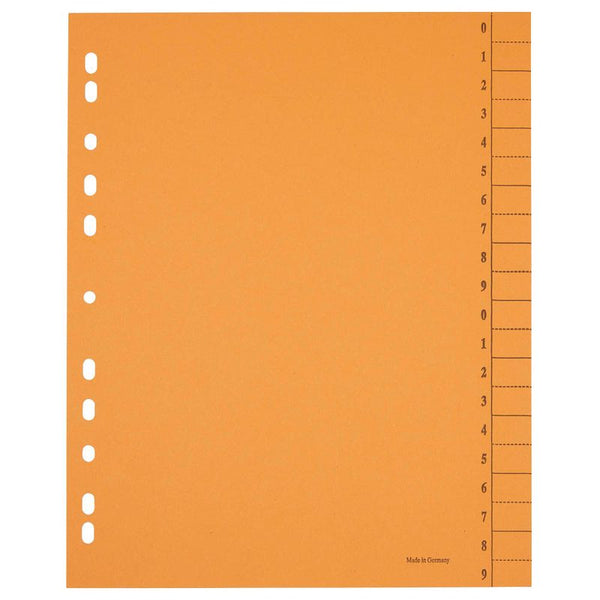 Trennblätter 0-9 orange, 100 St.