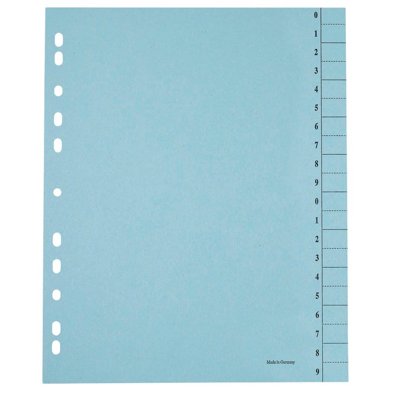 Trennblätter 0-9 blau, 100 St.