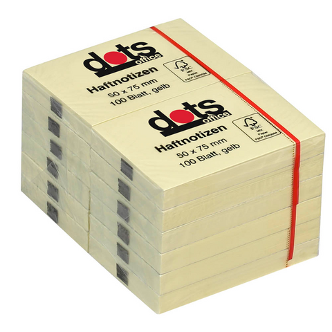 dots Haftnotizen gelb, 12 Blöcke
