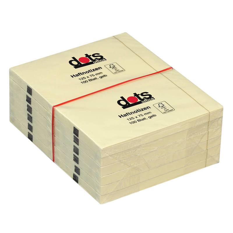 dots Recycling Haftnotizen gelb, 12 Blöcke