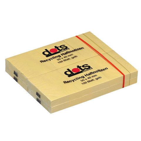 dots Recycling Haftnotizen gelb, 12 Blöcke