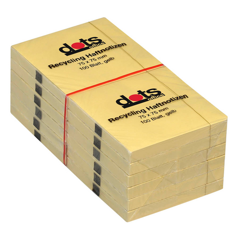 dots Recycling Haftnotizen gelb, 12 Blöcke