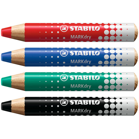 STABILO MARKdry Whiteboard- und Flipchart-Marker farbsortiert 1,0 - 10,0 mm, 4 St.