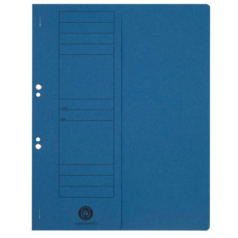 Ösenhefter Karton blau DIN A4, halber Deckel, 20 St.