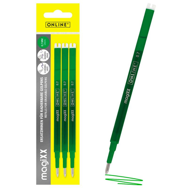 ONLINE® magiXX Gelschreiberminen grün 0,7 mm 3 St.