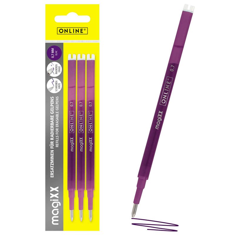 ONLINE® magiXX Gelschreiberminen lila 0,7 mm 3 St.