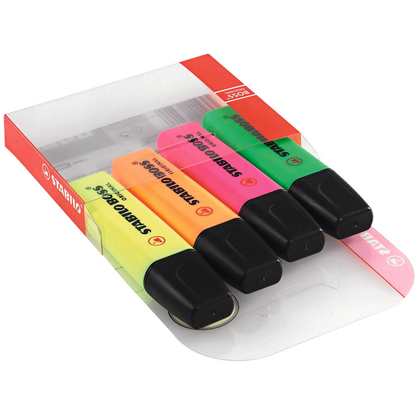 STABILO BOSS ORIGINAL Textmarker farbsortiert, 4 St.