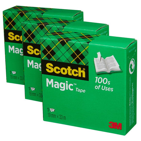 AKTION: Scotch Magic™ Tape Klebefilm matt 19,0 mm x 33,0 m 3 Rollen + GRATIS 1 Scotch Tischabroller