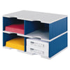 thumb-styro Sortierstation Styrodoc Jumbo Grundeinheit grau/blau mit 4 Fächer