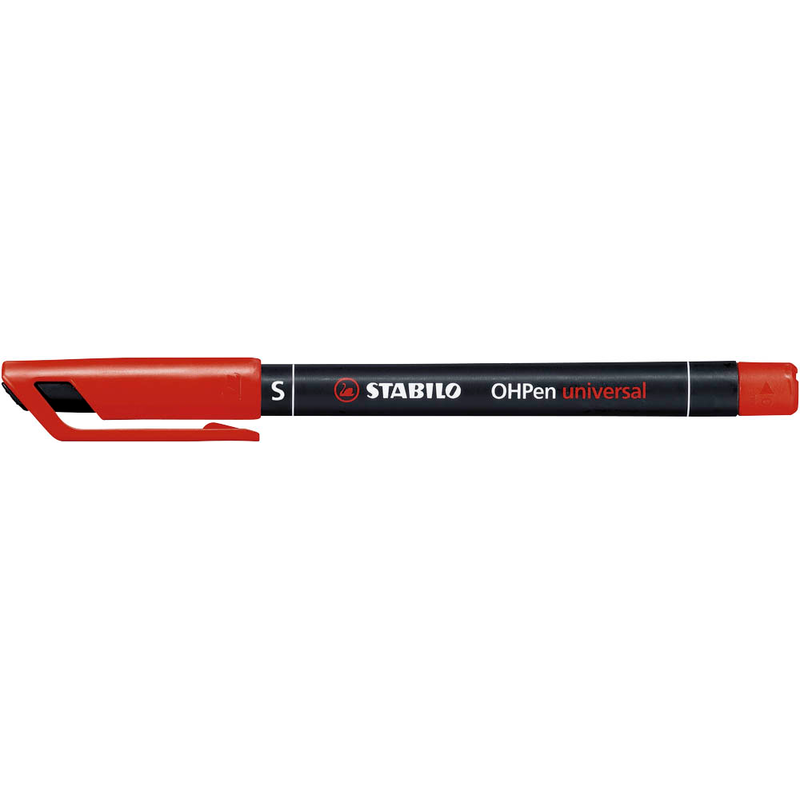 10 STABILO OHPen universal Folienstifte rot 0,4 mm permanent