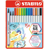 thumb-STABILO Pen 68 brush Brush-Pens farbsortiert, 15 St.
