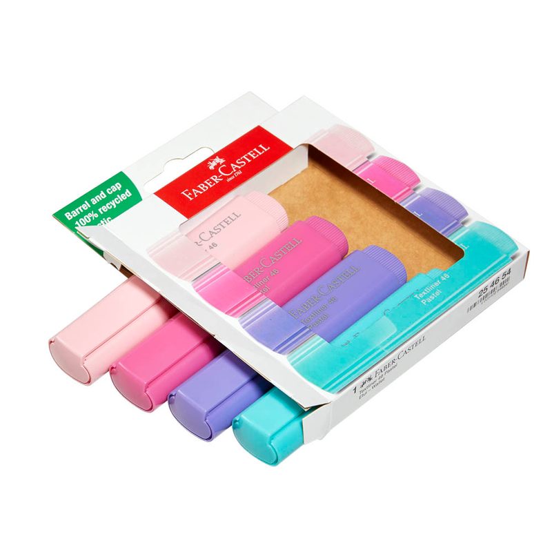 FABER-CASTELL TL 46 Pastell Textmarker farbsortiert, 4 St.