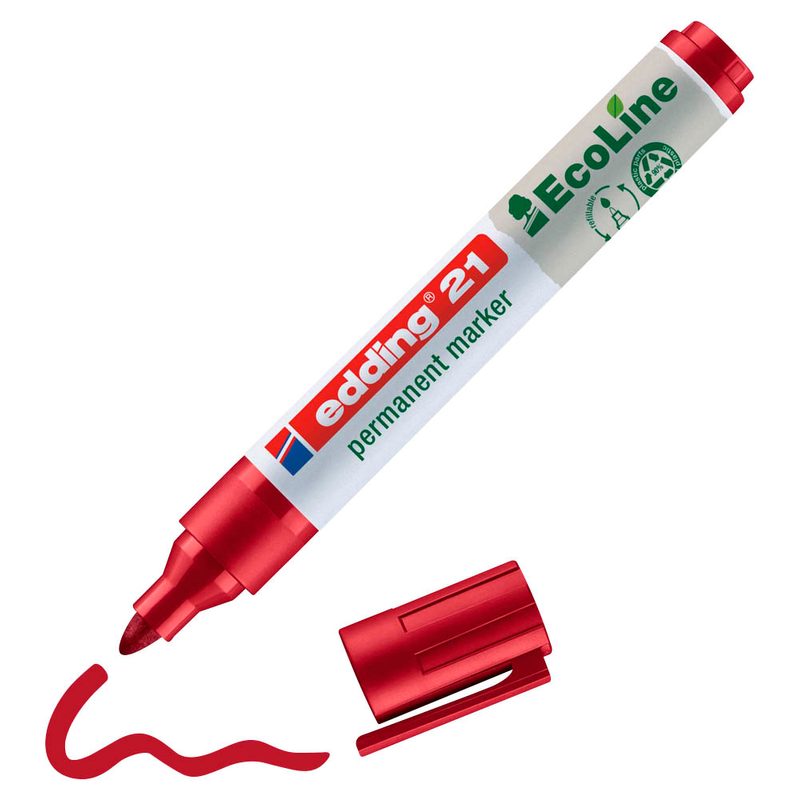 edding 21 EcoLine Permanentmarker rot 1,5 - 3,0 mm, 10 St.