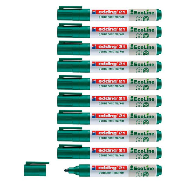 edding 21 EcoLine Permanentmarker grün 1,5 - 3,0 mm, 10 St.