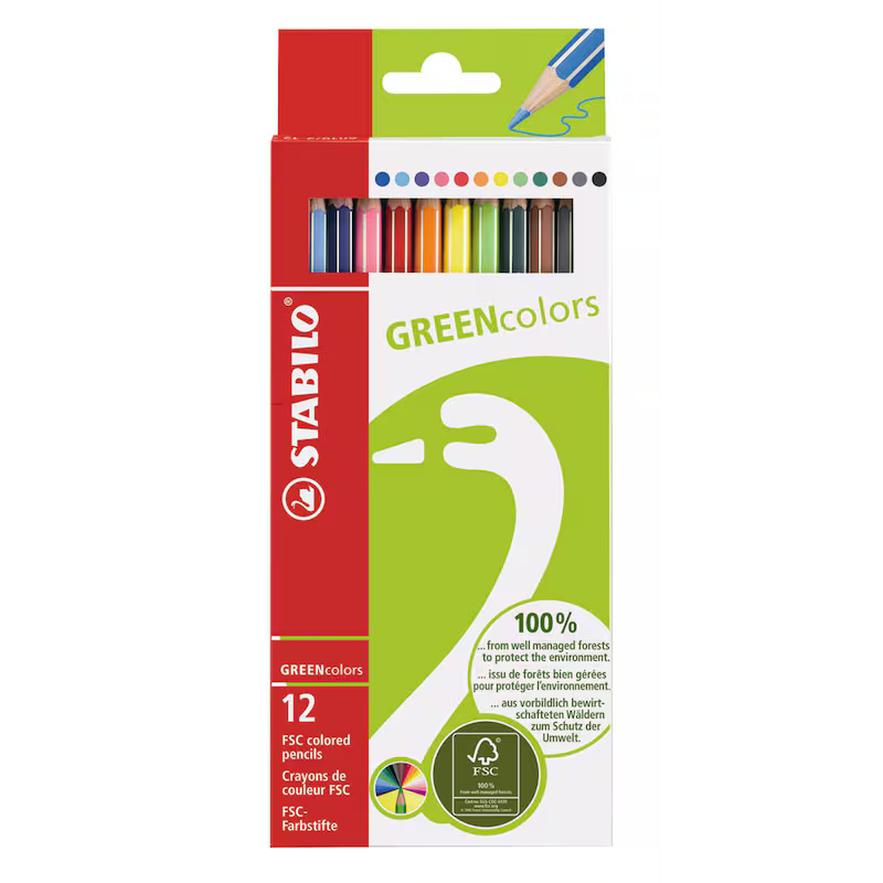STABILO GREENcolors Buntstifte farbsortiert, 12 St.