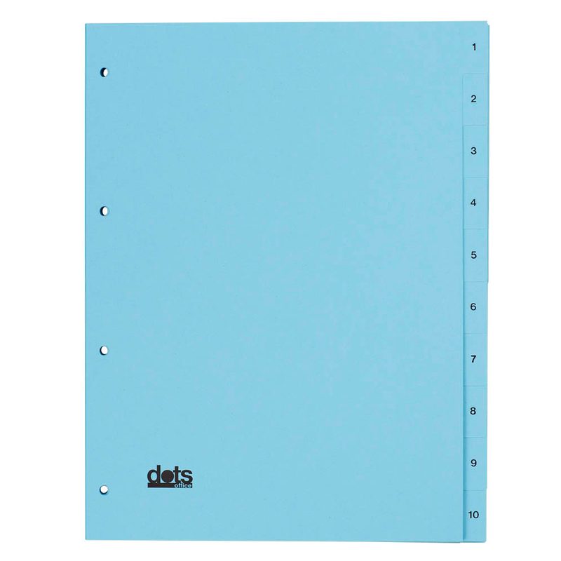 dots Ordnerregister Vollformat 1-10 blau 10-teilig, 5 Satz