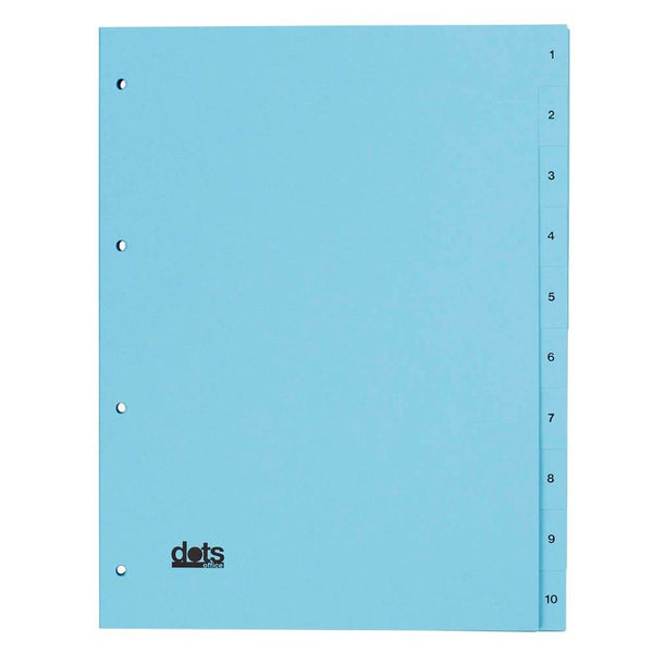 dots Ordnerregister Vollformat 1-10 blau 10-teilig, 5 Satz