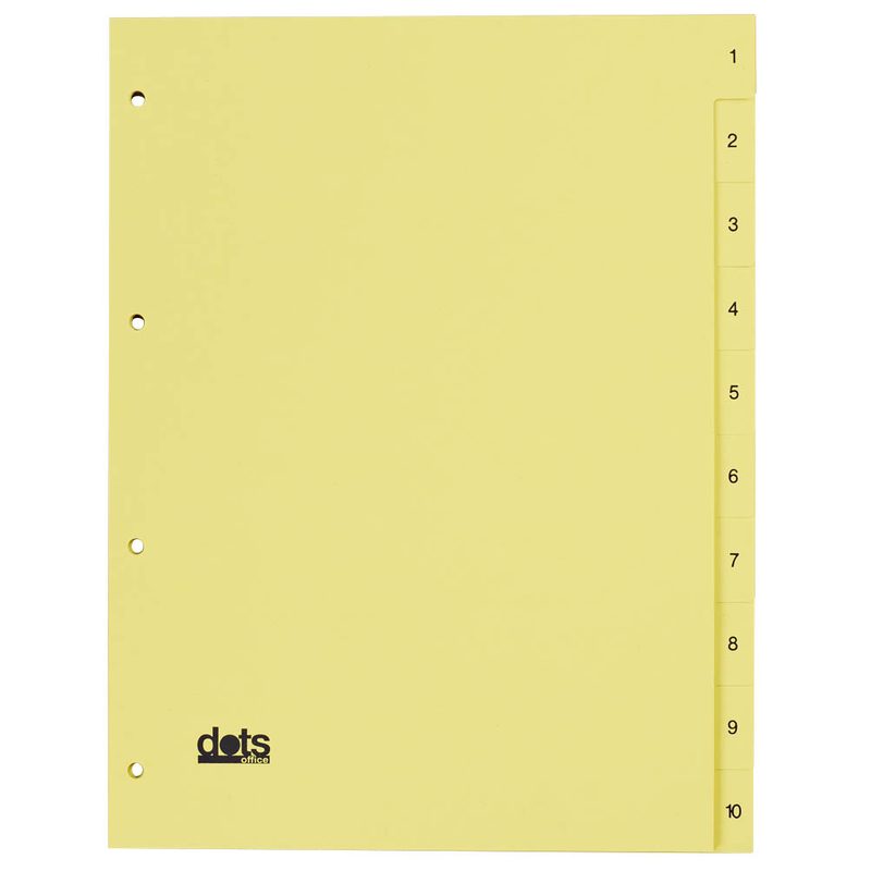 dots Ordnerregister Vollformat 1-10 gelb 10-teilig, 5 Satz